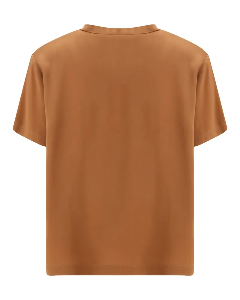 Fabiana Filippi Women's Short-Sleeved V-Neck T-Shirt Beige Viscose T-Shirts & Jerseys Beige