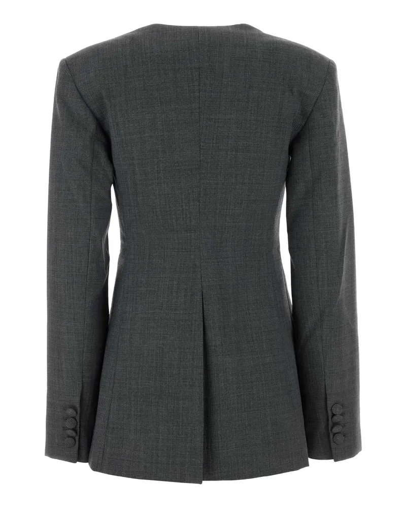 Ganni Women's Grey Twill Blazer Phantom Giacche E Gilet Jacket Gray