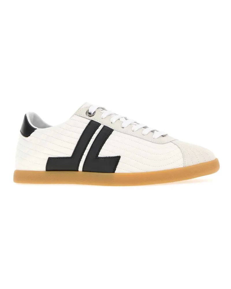 Lanvin Women's White Canvas Glen 2.0 Sneakers Whiteblack White