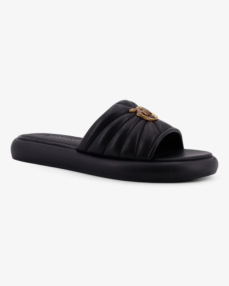 Pinko Women's Sandals Fiona Low Leather Black Black