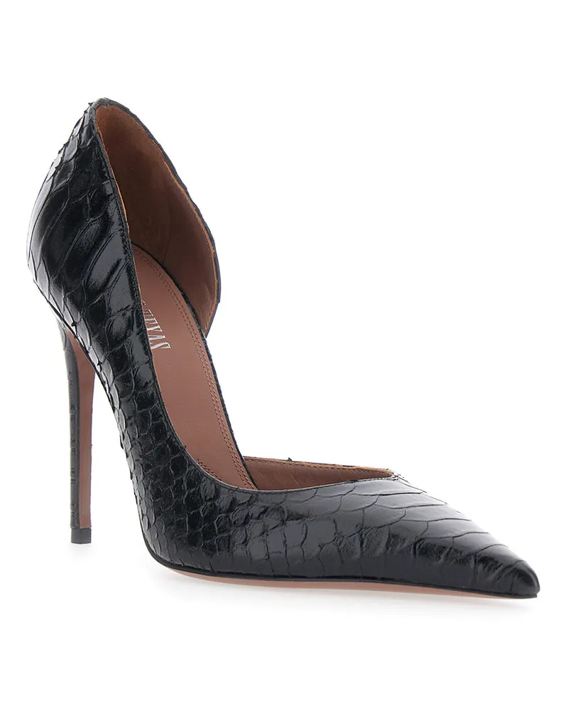 Paris Texas Women's Stiletto Heels Vera Black Leather Calf Black