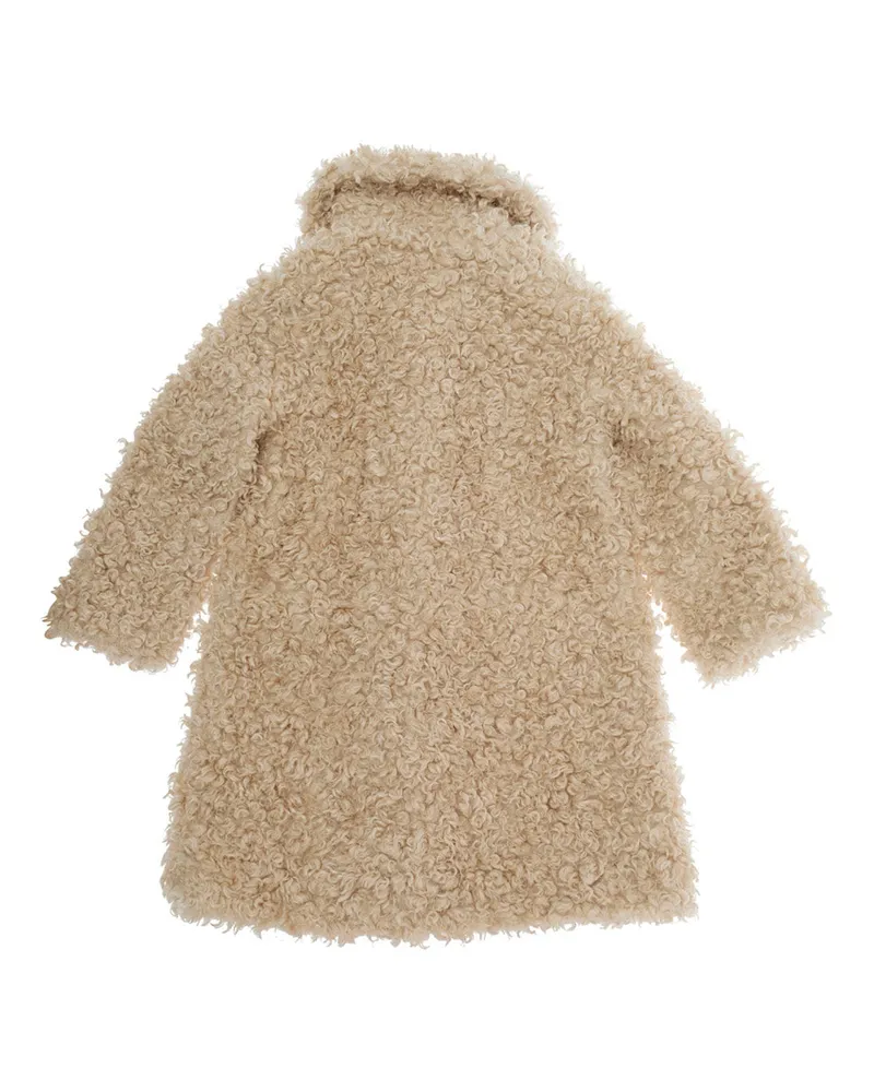 Monnalisa Girls Coat Beige Ecofur Polyester Beige