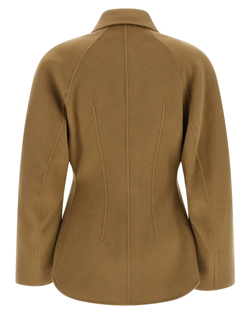 Róhe Sculptural Wool-Cashmere Jacket — Camel Camel