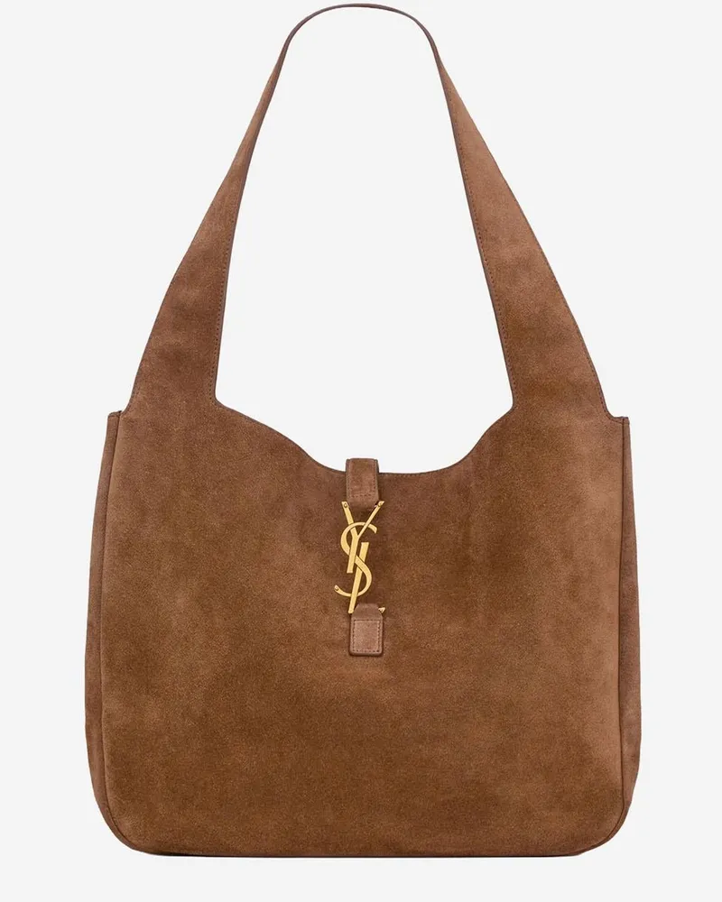 Saint Laurent Women's Shoulder Bag Bea 5 À 7 Suede Beige Beige