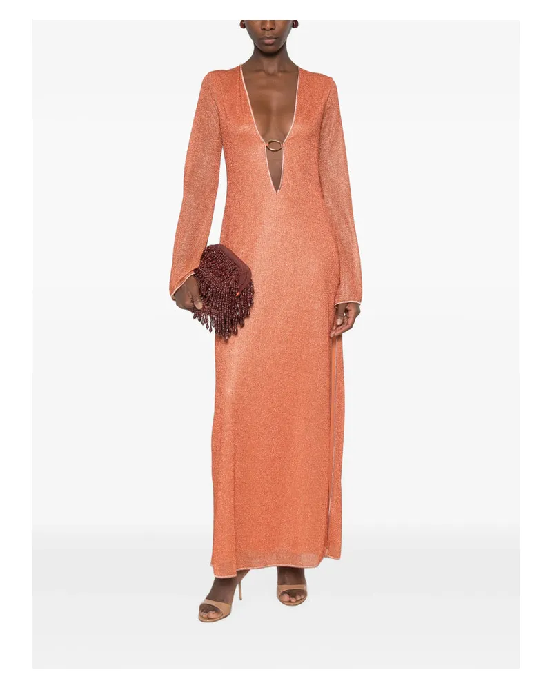 Oséree Lurex Evening Dress — Orange Orange