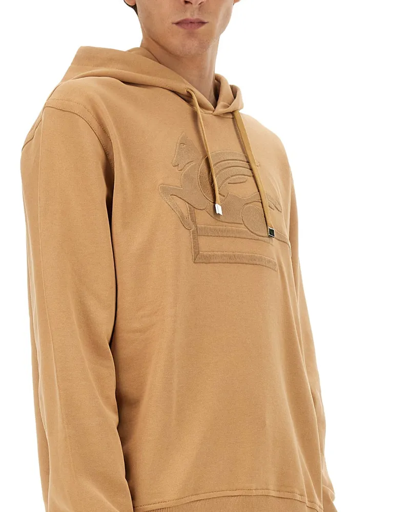 Etro Pegasus Embroidery Sweatshirt — Beige Beige