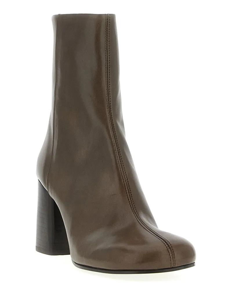 Christophe Lemaire Women's Brown Calfskin Ankle Boots Brown