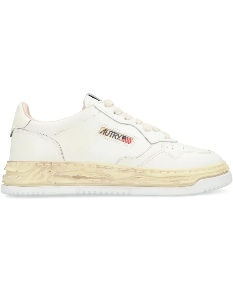 AUTRY Women's Medalist Low-Top Sneakers White Cow Hide Trainers White