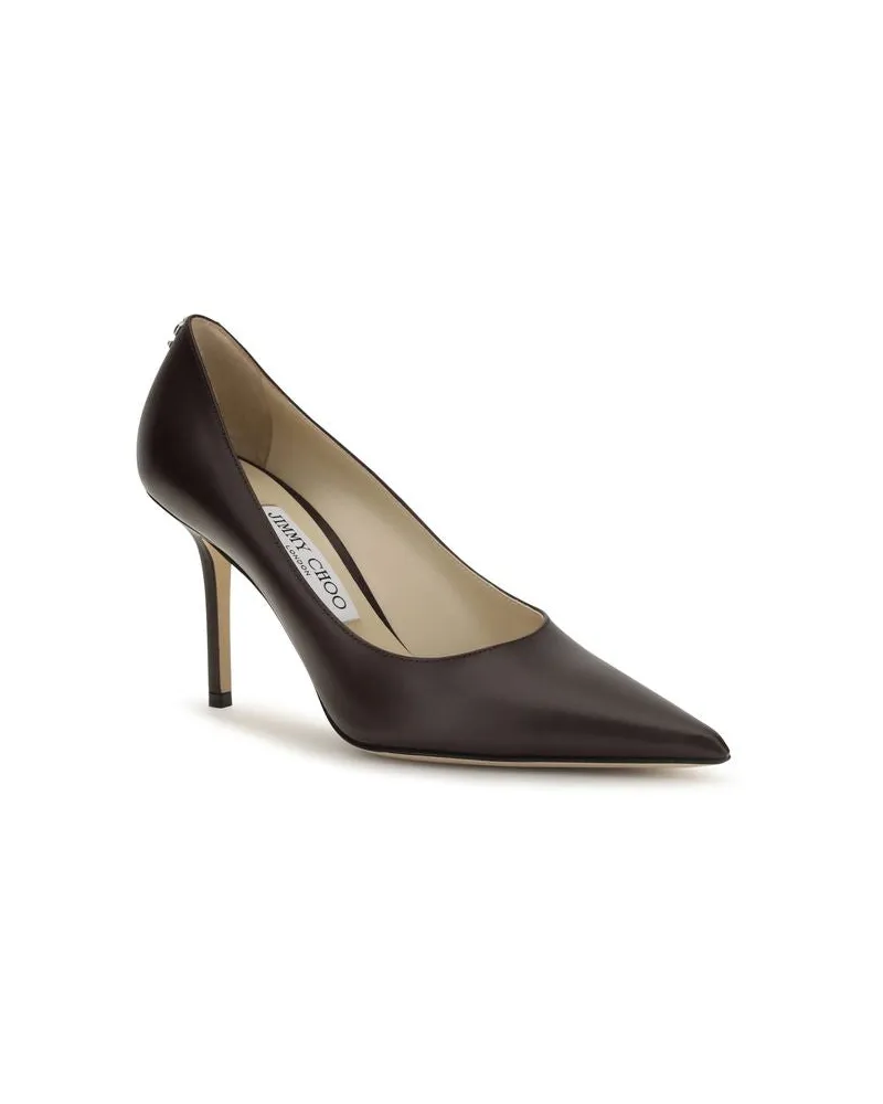 Jimmy Choo Women's Brown Calf Leather Bos Taurus High Heel Pumps Brown