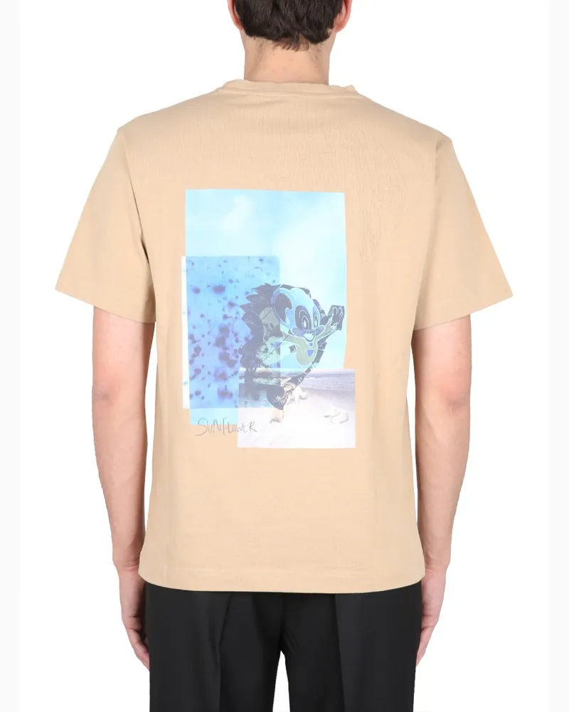 Sunflower Embroidery Logo T-Shirt — Brown Brown