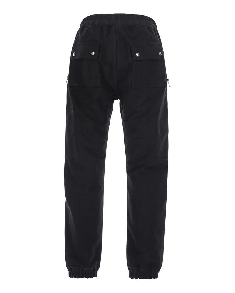 Rick Owens Men's Cargo Pants Heizer Black Trousers Black