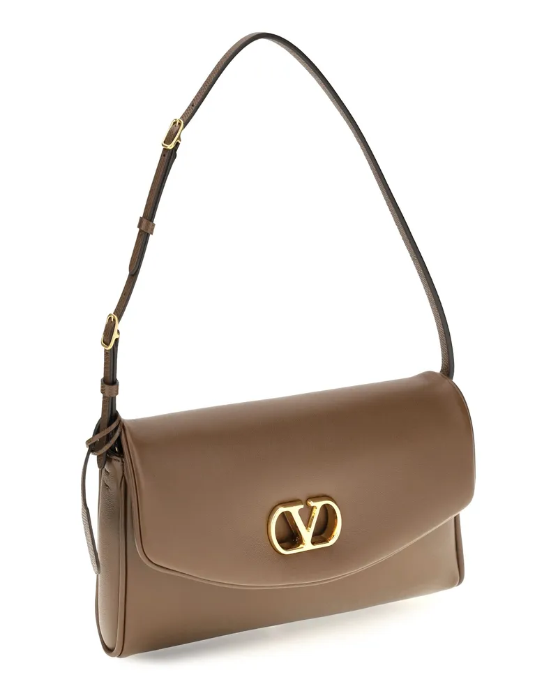 Valentino Garavani Devain Shoulder Bag — Brown Brown