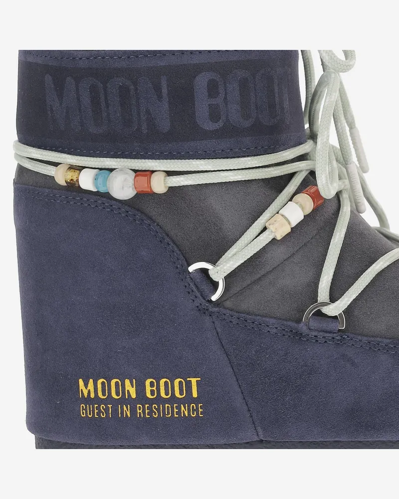 Moon Boot Women's Icon Low Boots Navy Leather Navy