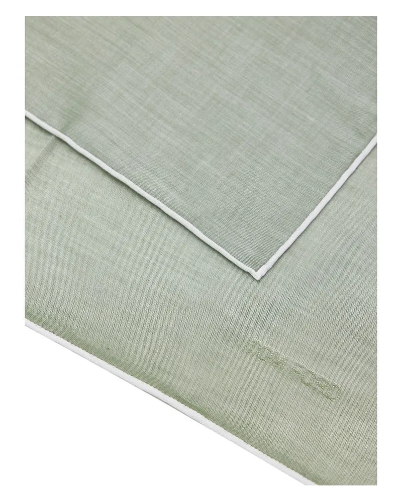 Tom Ford Men's Green Cotton Pocket Square Accessory Green