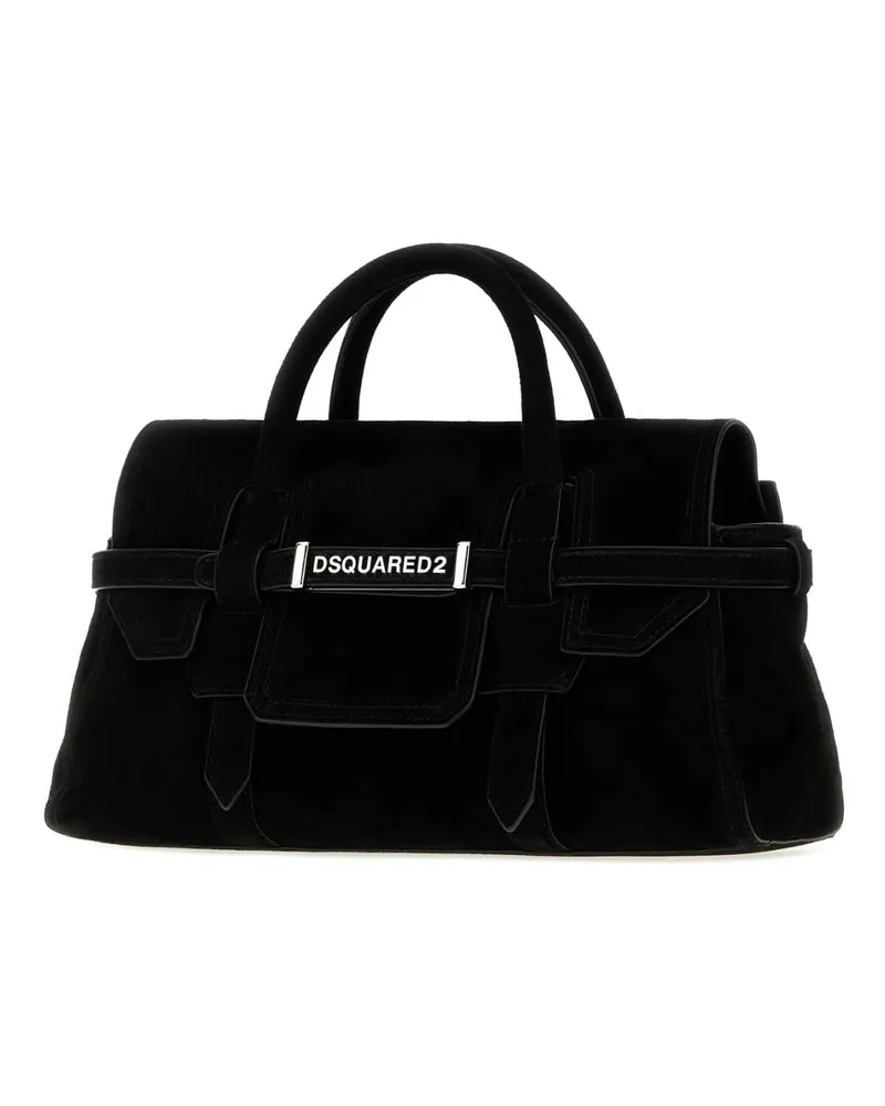 Dsquared2 Women's Black Suede Twin Handbag Borse A Mano Bag Black