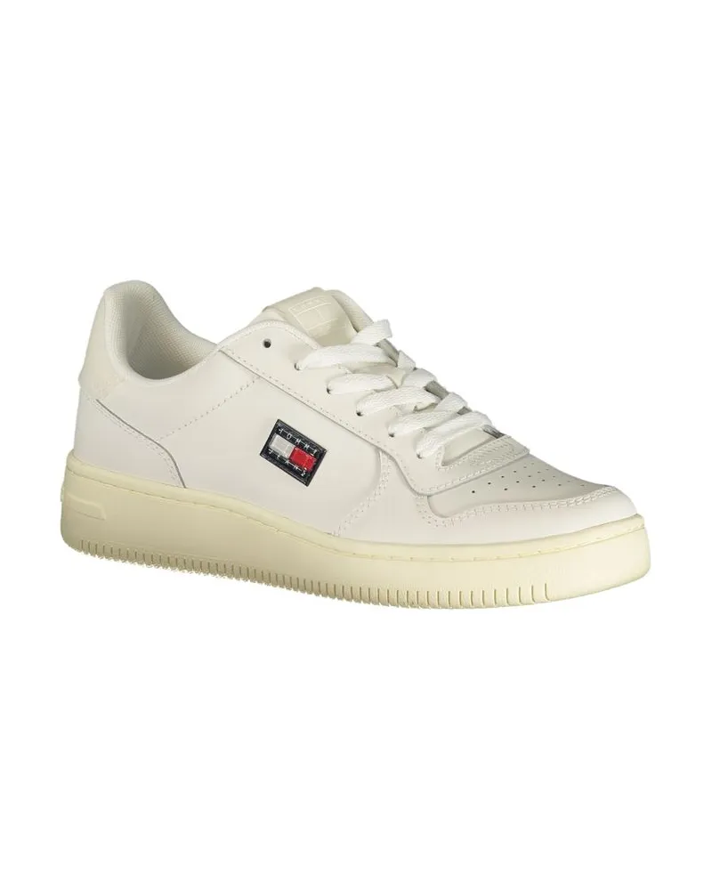 Tommy Hilfiger Logo-Appliqué Leather Sneaker — White White