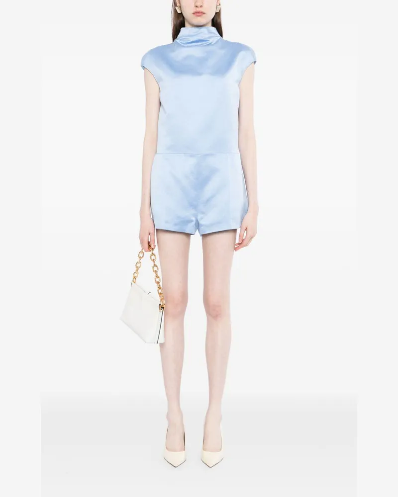 Tom Ford Women's Jumpsuit Light Blue Cotton-Silk Tracksuits Blue