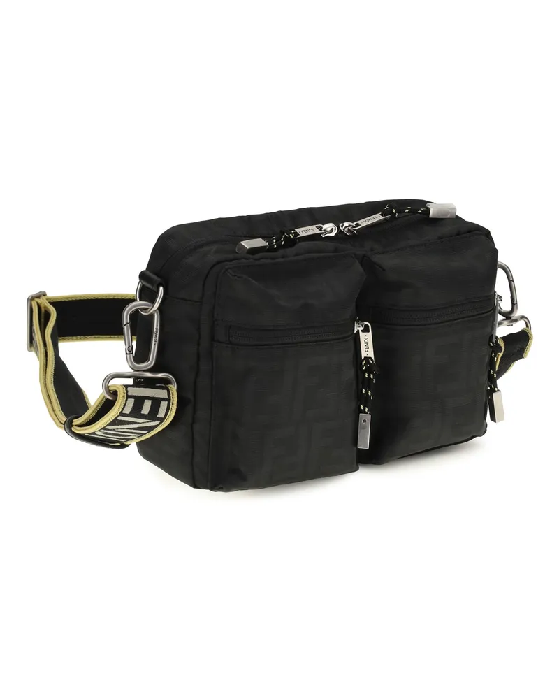 Fendi FF Monogram Fabric Camera Bag — Black Black