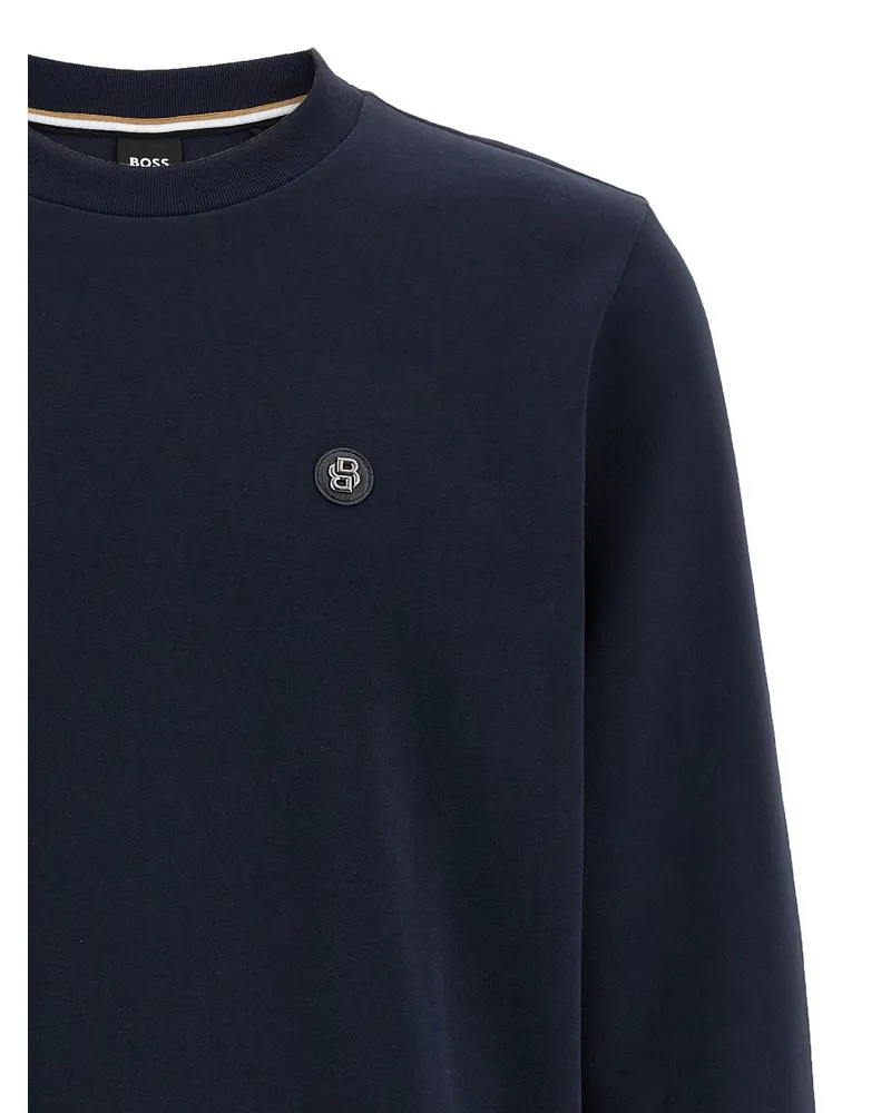 HUGO BOSS Logo Embroidered Sweatshirt — Navy Navy
