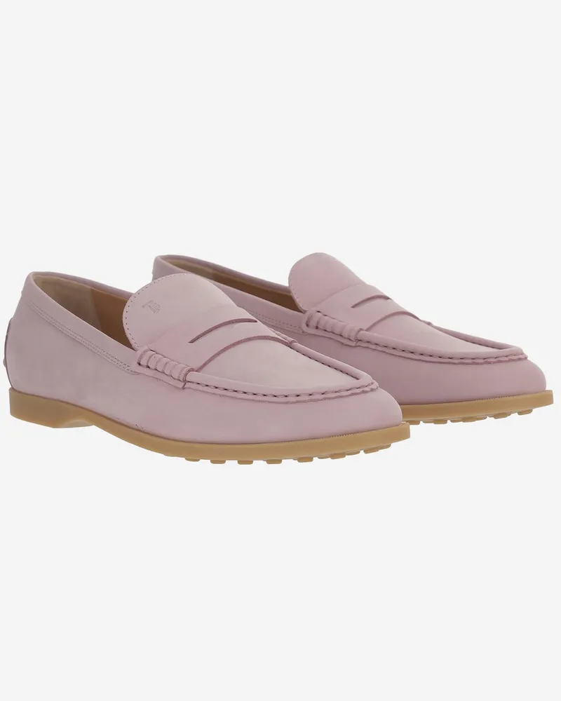 TOD'S Women's Leather Loafers Pink Calfskin Pink