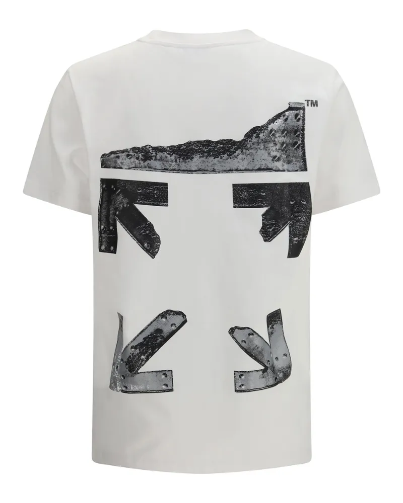 OFF-WHITE Men Metal Arrow Slim Short-Sleeve T-Shirt White Cotton T-Shirts And Polos White