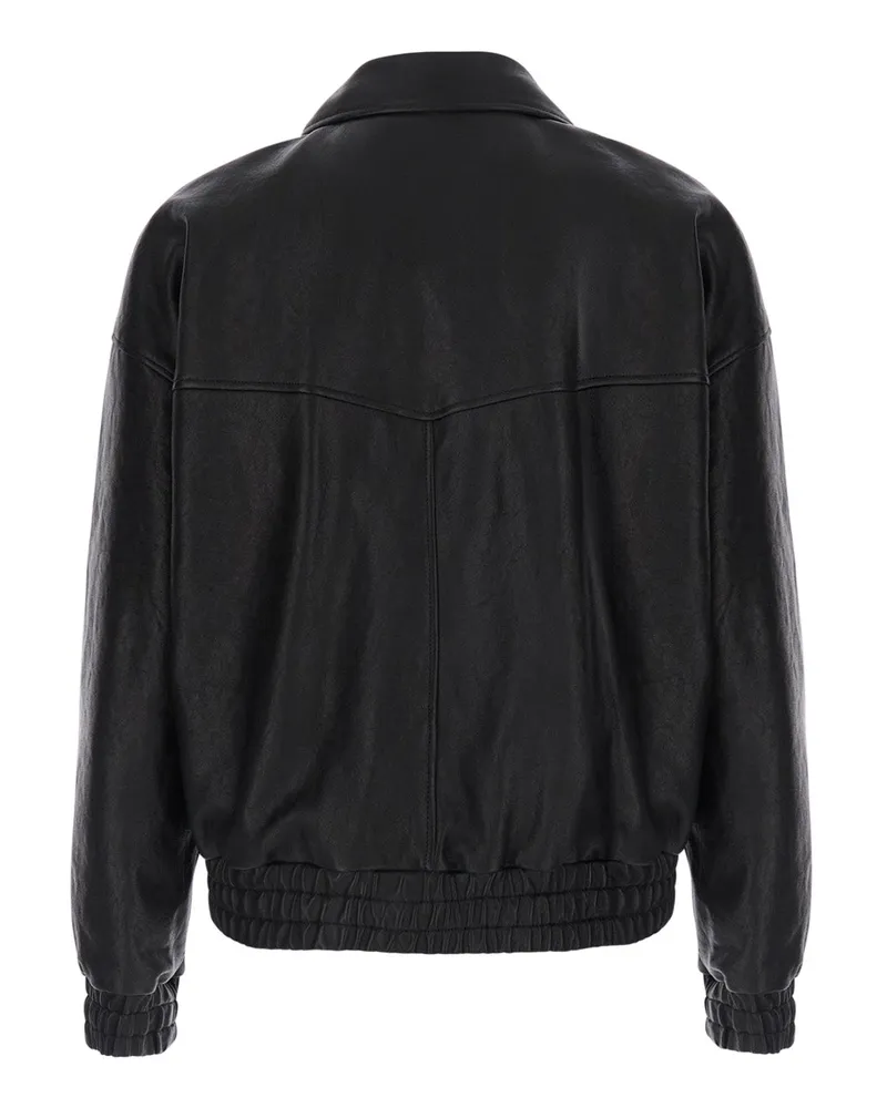 Saint Laurent Men's Leather Jacket Black Lambskin Coat Black