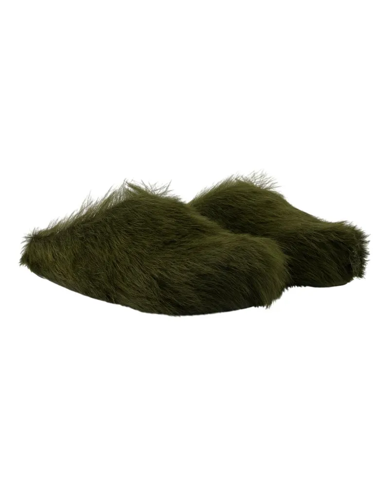 Marni Men's Fussbett Sabot Flat Green Calfskin Green