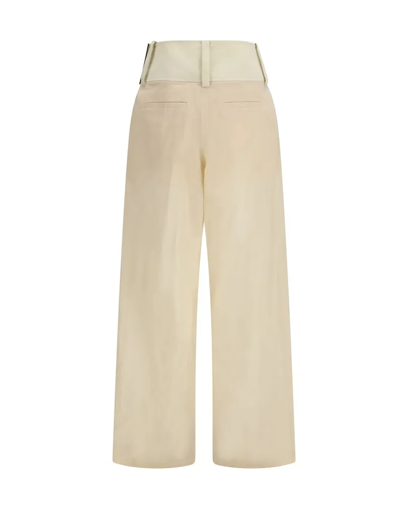 Max Mara Women's Beige Cotton Casual Pants Beige