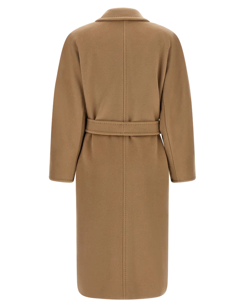 Max Mara Women's Beige Virgin Wool Coat Clothing Beige