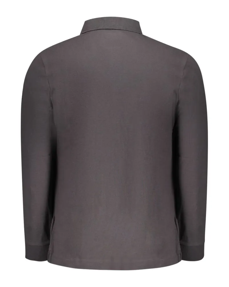 Timberland Long-Sleeved Cotton Polo — Black Black