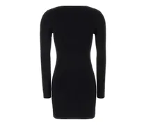 Women's Black Stretch Viscose Blend Mini Dress Abiti