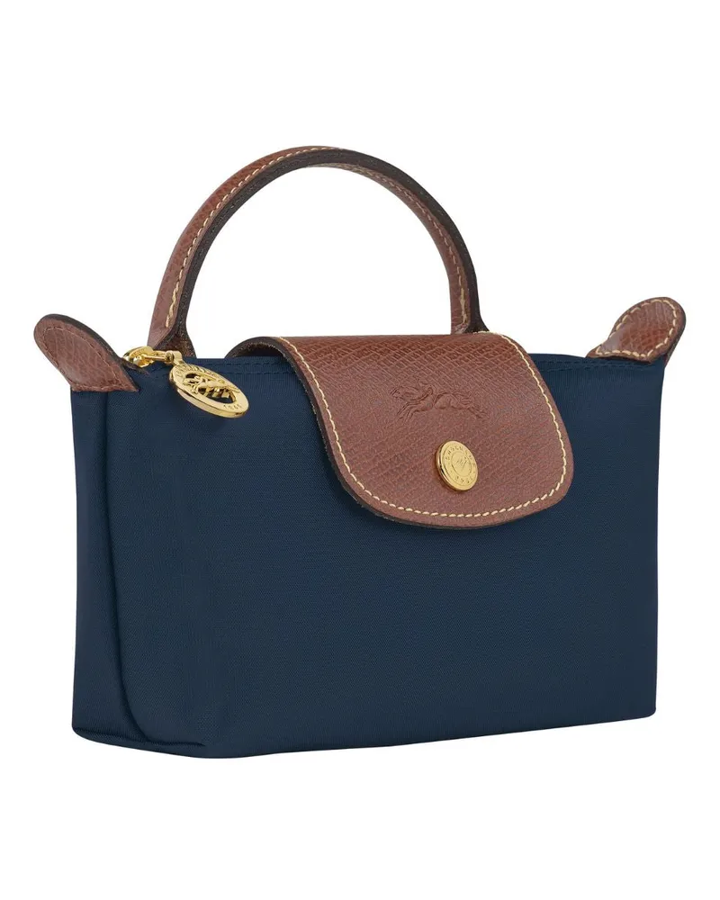 Longchamp Women's Mini Bag Le Pliage Original Blue Canvas Polyamide Handbags Hand Blue