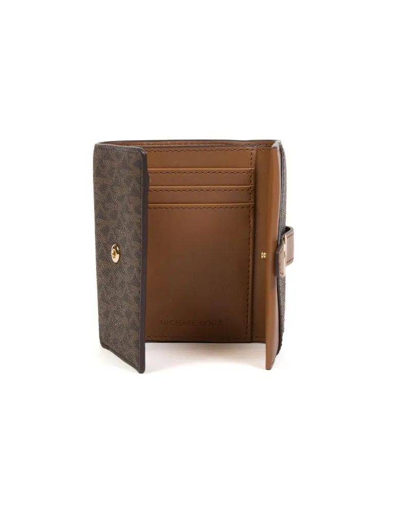 Michael Kors Women's Wallet Brown Coated Canvas Bags Brown