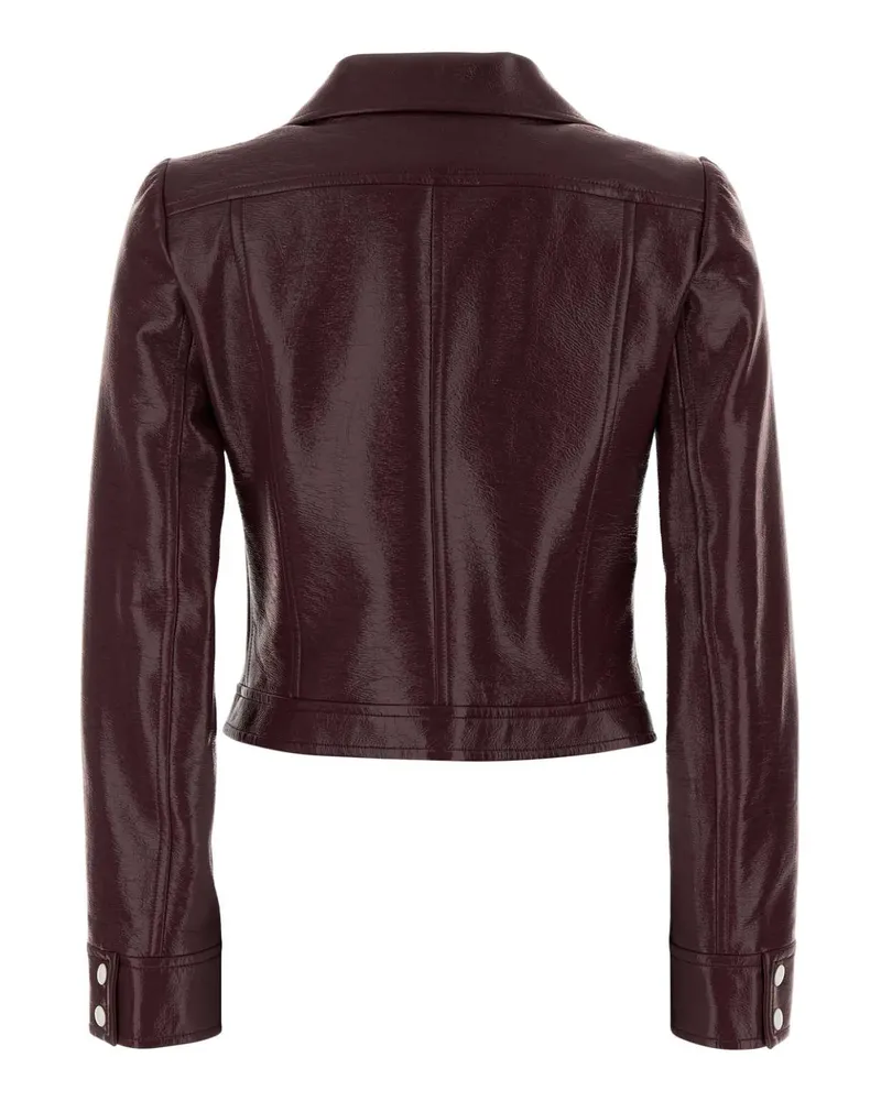 Courrèges Women's Aubergine Vinyl Blazer Burgundy Giubbini Jacket Purple