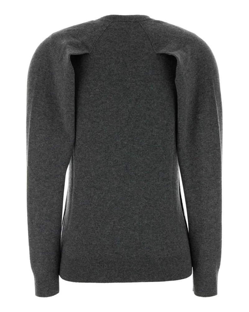 Jil Sander Women's Dark Grey Cashmere Sweater Basalt Exterior: Maglieria Gray