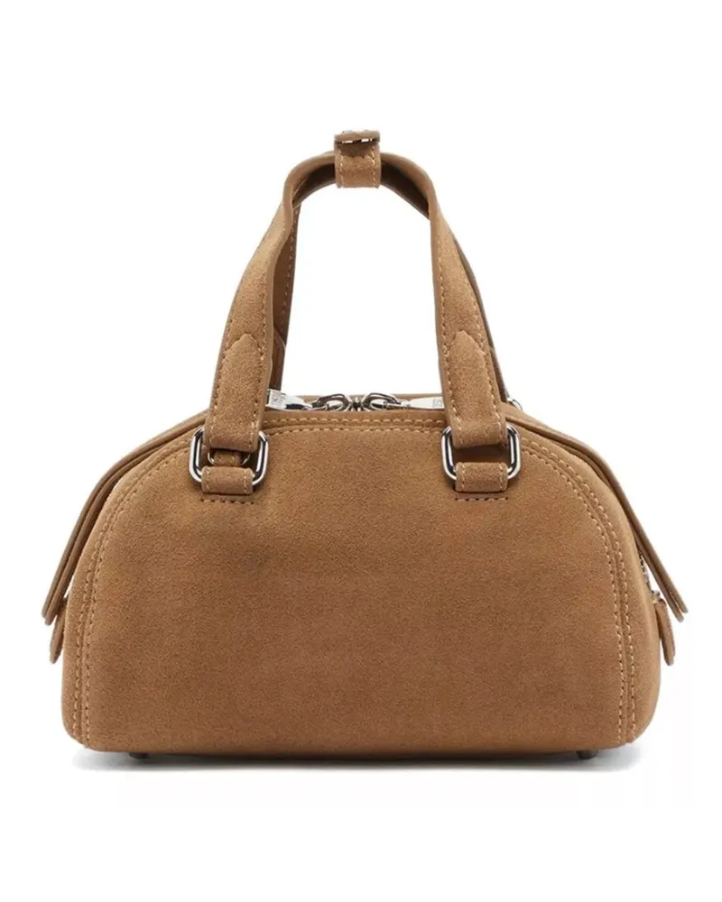 Diesel Embossed Logo Suede Mini Bag — Brown Brown