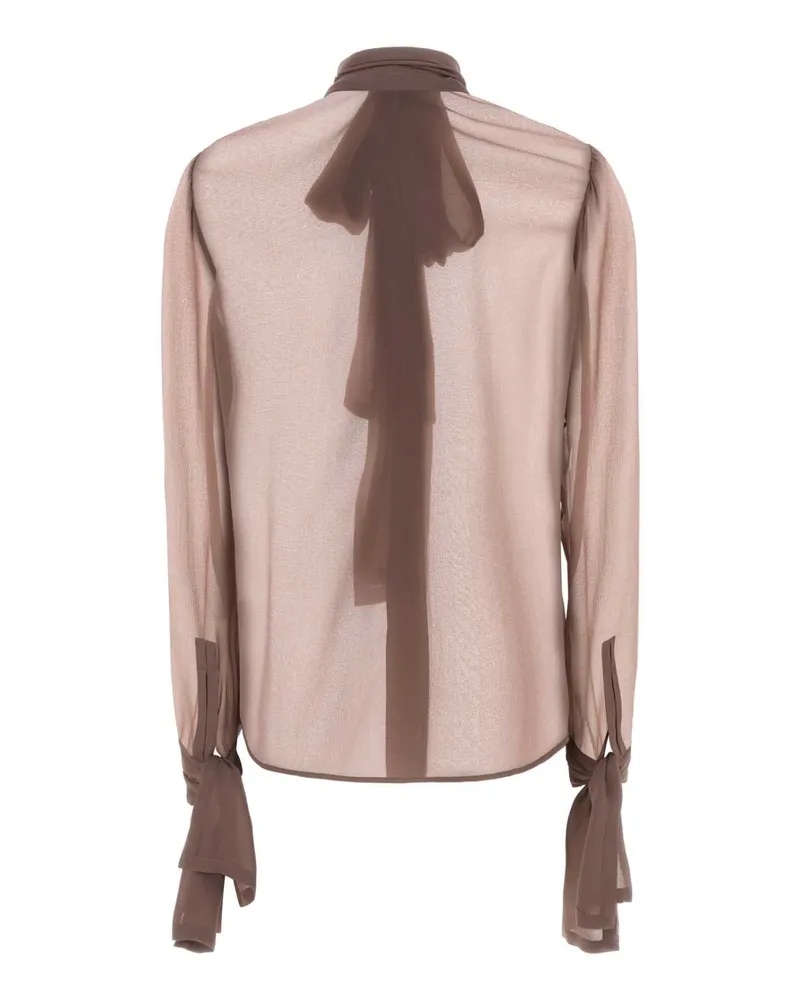 Saint Laurent Women's Blouse Marronglace Camicie Shirt Pink
