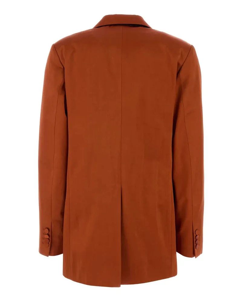 Dries van Noten Women's Copper Satin Blanchet Blazer Rust Co Ac Giacche E Gilet Jacket Orange