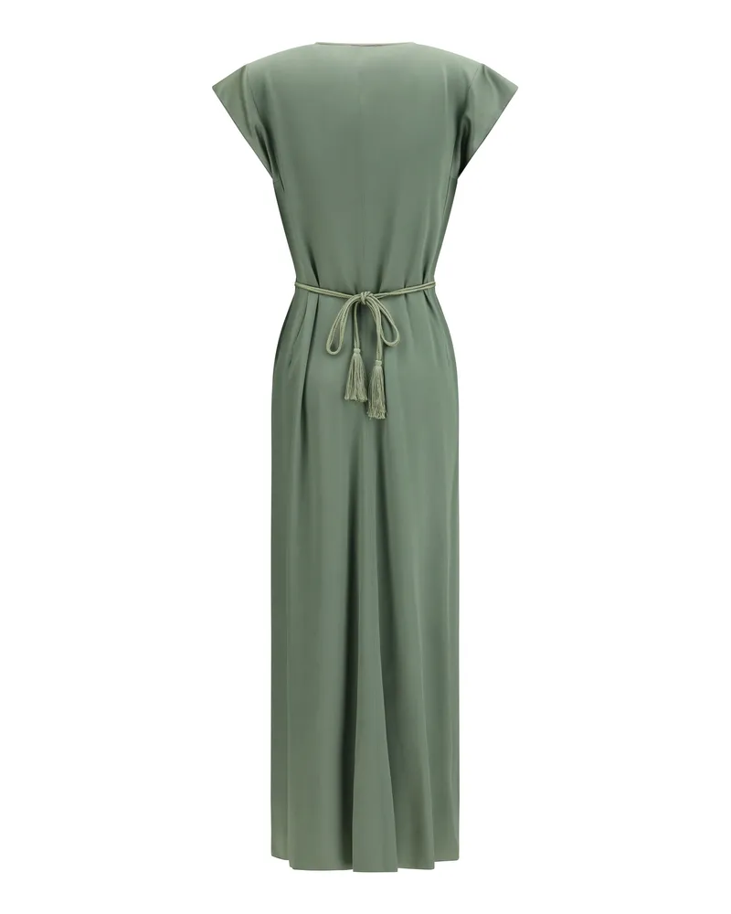 forte_forte Women's Long Kaftan Dress Khaki Viscose Green