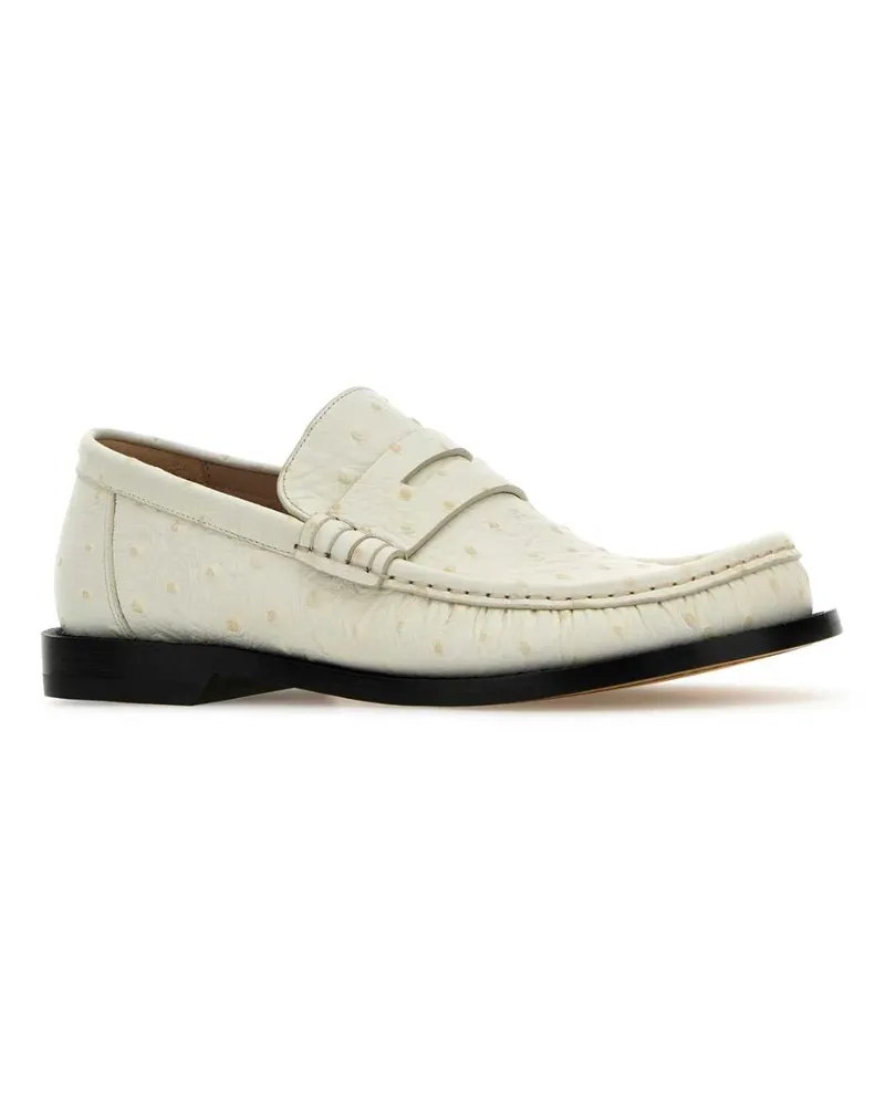 Loewe Women's Ivory Leather Campo Loafers Ecru Mocassini Beige