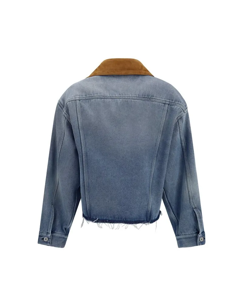 Miu Miu Women's Blue Cotton Denim Jacket Clothing Blue