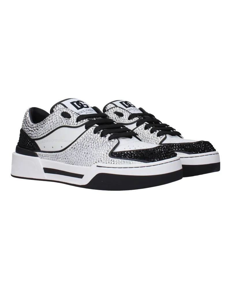 Dolce & Gabbana Women's White Leather Low Top Sneakers White