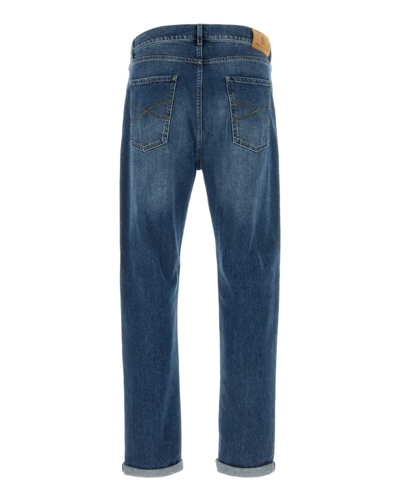 Brunello Cucinelli M283po1090 C1471 Exterior: Cotton Elastan Jean Blue