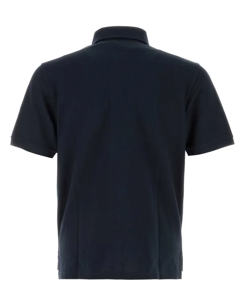 Saint Laurent Men Midnight Blue Piquet Polo Shirt Marine Exterior: Cotton Polyester Navy
