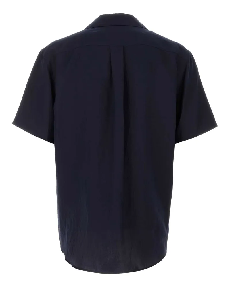 Giorgio Armani Men's Navy Blue Viscose Blend Shirt Exterior: Nylon Camicie Navy