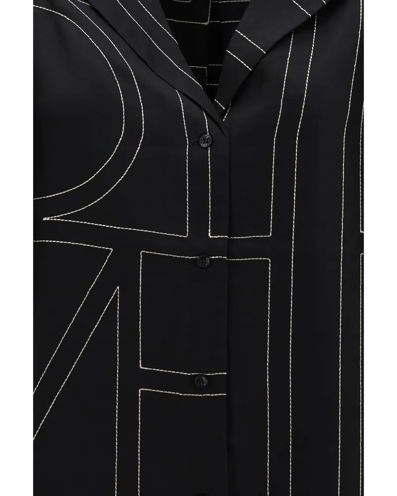 Totême Women's Black Silk Shirt Top Black
