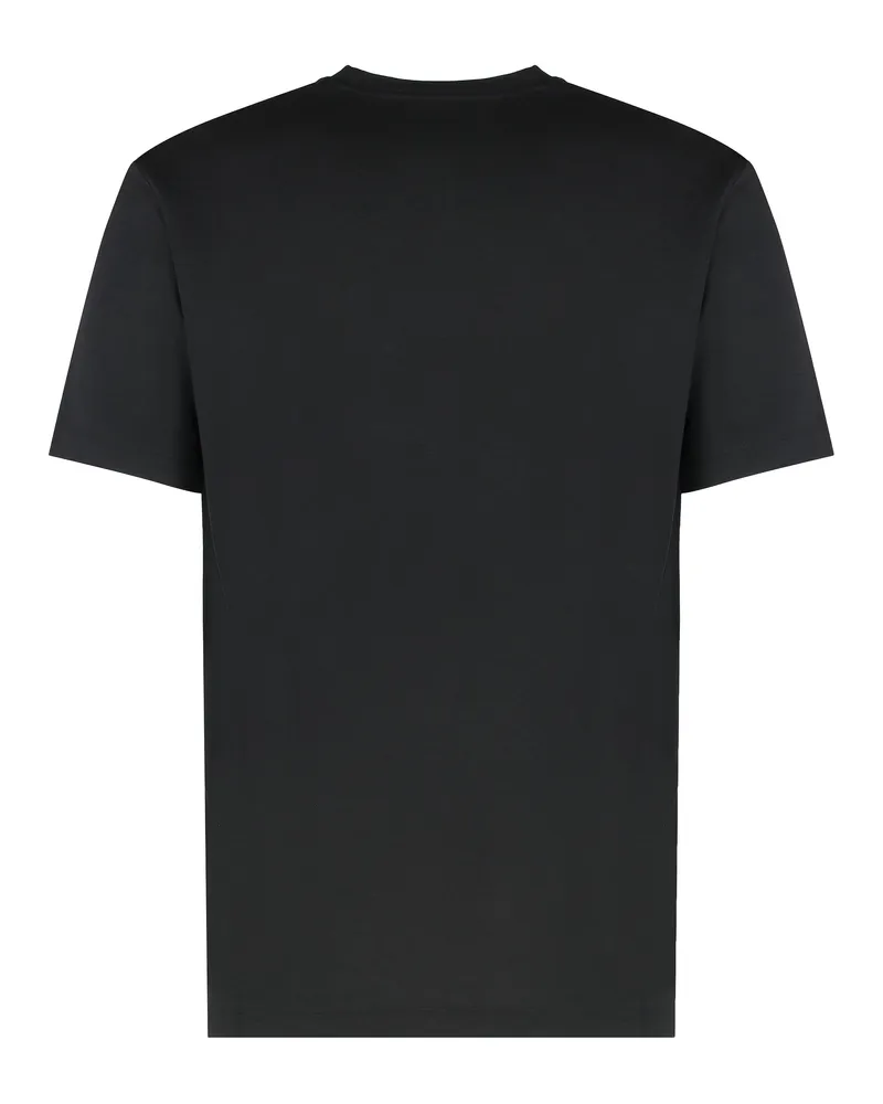 EA7 Men's Logo Print T-Shirt Black Viscose T-Shirts And Polos Black