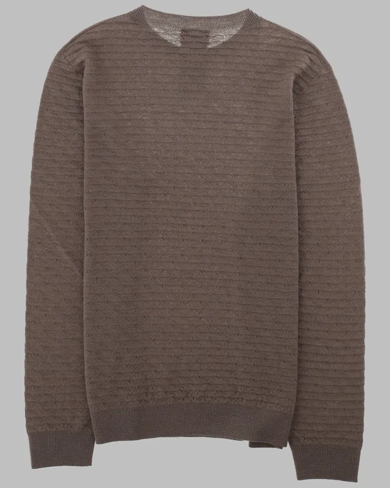 Giorgio Armani Virgin Wool Crew-Neck Sweater — Beige Beige