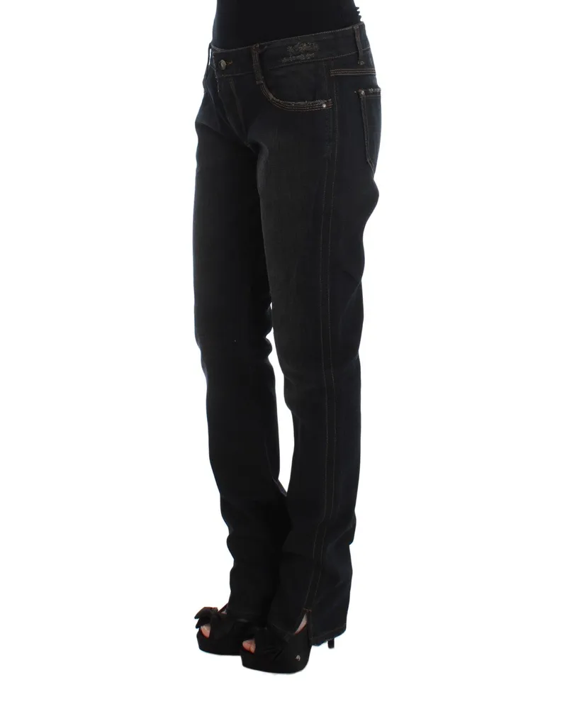 Ermanno Scervino Women Blue Wash Cotton Boyfriend Jeans Clothing Blue