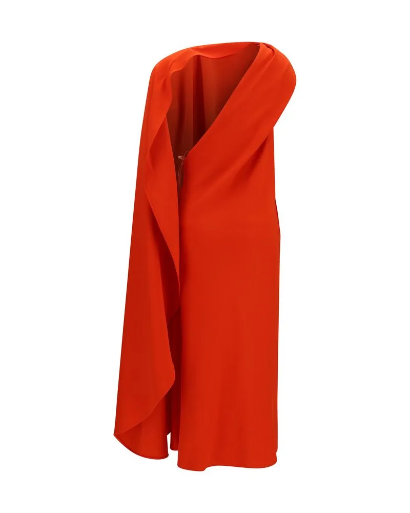 Balenciaga Women Multicolor Silk Casual Dress Red